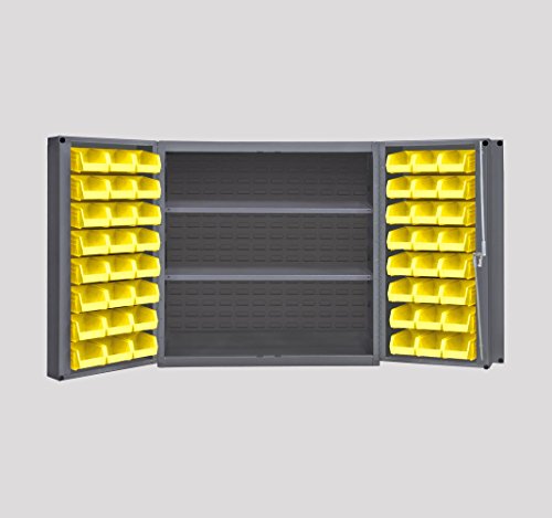 Durham DC-243636-48-2S-95 Deep Door Bin and Shelf Cabinet, 36" Overall Height, 36" Overall Width, Total Number of Bins 48