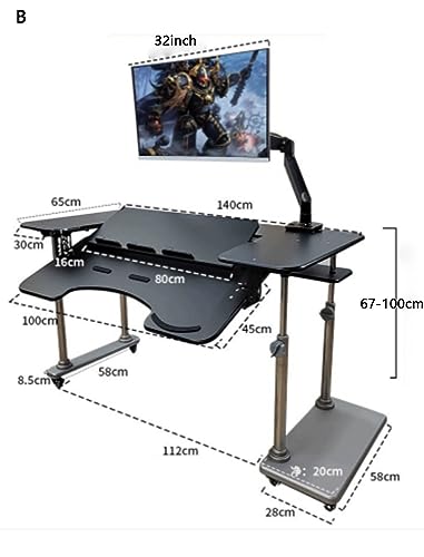 DADHI Gaming Desk with Mobile Lifting Bracket and Wheels