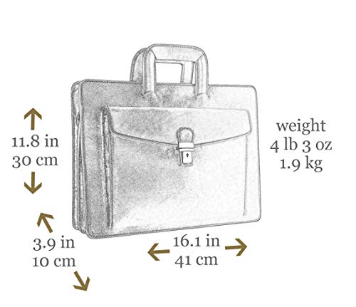 Leather Briefcase for Men Handmade Italian Bag Classy Brown Attache Case - Time Resistance