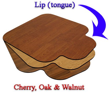 American Floor Mats Premium Wood Rosewood Chair Mat 46" x 55" - 3/8" Thick