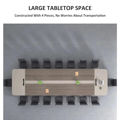 KAGUYASU Contemporary Large Conference Table Set: Office Desk and Chair Combo for Meeting Rooms (D236.22*W59.06*H29.53 inches Table + 22 Chairs)