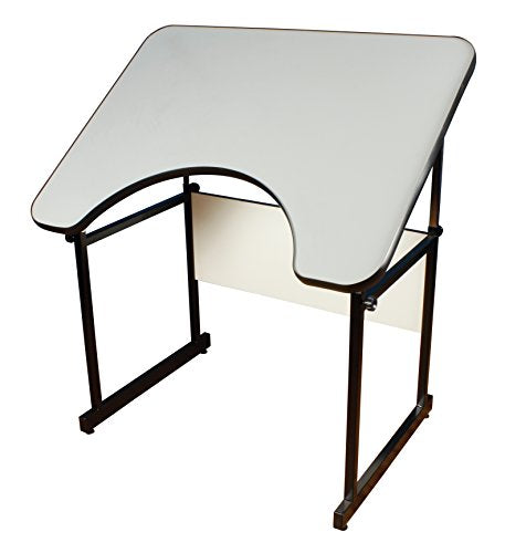 Alvin REFLEX-3 4-Post Table Black Base, White Top