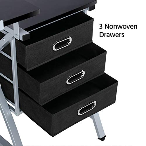 Selva Drafting Drawing Table Station Desk Board Storage Drawers Art Design Architect with Stool | Durable Sturdy Heavy Duty Ergonomic Height Adjustable | For Home Office Artist School University Paint