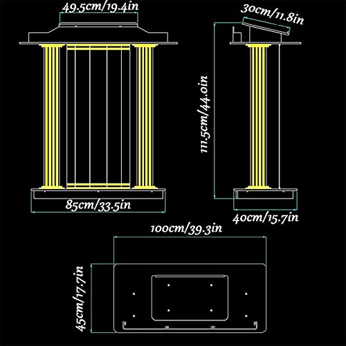 JOuan Acrylic Church Podium Stand with Wheels