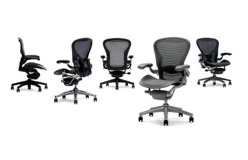 Herman Miller Classic Aeron Task Chair: Standard Tilt - Fixed Vinyl Arms - Standard Carpet Casters