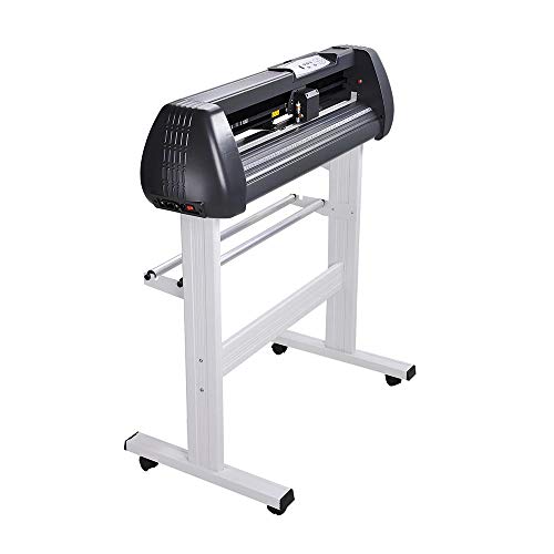 Cutting Plotter Vinyl Cutter Machine 28" Adjustable Width with LCD Display USB Connection Auto Memory Digital Force Speed Rotating Blade Holder Stepper Motor US Delivery