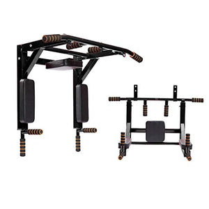 Pull Up Bars Wall Mounted Multi-Grip Chin-up Station Home Gym Exercise Workout Equipment Strength Training Equipment Fitness Equipment Single Parallel Bars for Walls (Color : Black)