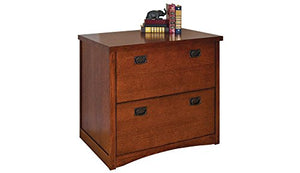 Mission Pasadena Two Drawer Lateral File - 34"W x 19.5"D x 29"H Mission Oak Finish Dimensions: 33.75"W x 19.5"D x 29"H Weight: 149 lbs.
