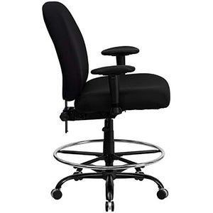 A Line Furniture Tibi Big and Tall Black Fabric Drafting Office Chair