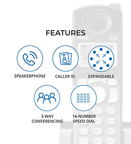 RCA 25424RE1 4-Line Expandable Phone System with Intercom (2-Pack) Bundle with Blucoil 8 AAA Batteries
