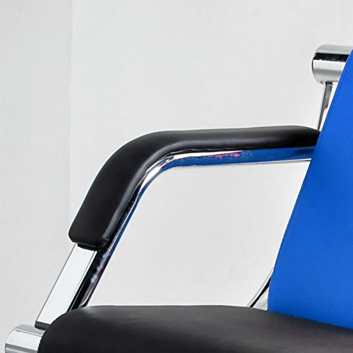 BORELAX 3PCS Office Reception Chair Set Blue and Black PU Leather Waiting Room Bench Visitor Guest Sofa Airport Clinic