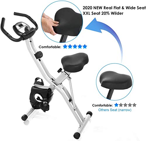 ANCHEER Folding Exercise Bike, Magnetic Indoor Cycling Bike Fitness Stationary Bike with App Connection, LCD Display and Heart Monitor - Perfect Home Exercise Device for Cardio