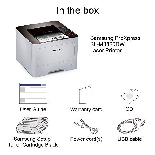Samsung ProXpress M3820DW Wireless Monochrome Laser Printer with Mobile Connectivity, Duplex Printing, Print Security & Management Tools (SS372C)