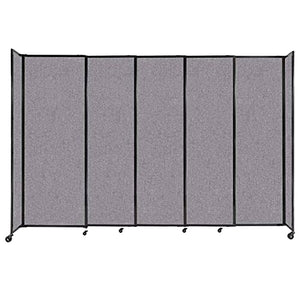 VERSARE Straightwall Sliding Portable Wall Partition | Freestanding Office Dividers | Locking Wheels | 11'3'' Wide x 7'6'' Tall Cloud Gray Panels