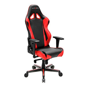 DXRacer OH/RV001 Racing Bucket Seat Office Chair Gaming Ergonomic with Lumbar Support (Black, Red)