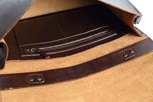 Dust leather business briefcase - DU122 (Cuoio Havana)