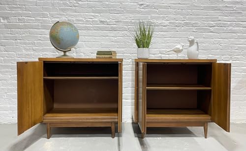 Lschool Mid Century Modern Walnut Jr. CREDENZAS/Sideboards, Pair