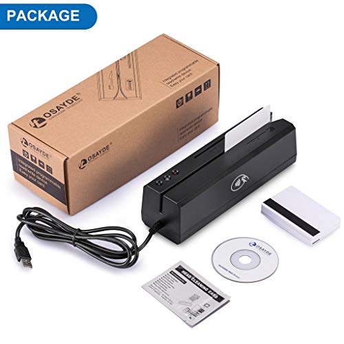 OSAYDE USB Magnetic Credit Card Reader - New 880 for Magstripe,IC,NFC and Psam Cards Reader and Writer, with 20 PCS Blank Cards