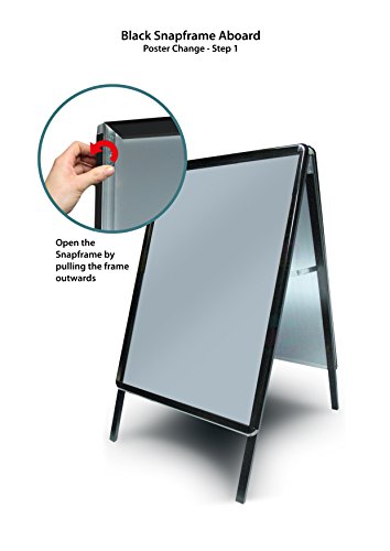 SECO Weatherproof Sidewalk Sign, Aluminum, Snap Frame, 22 in x 28 in - Black (2228ABBLACK)