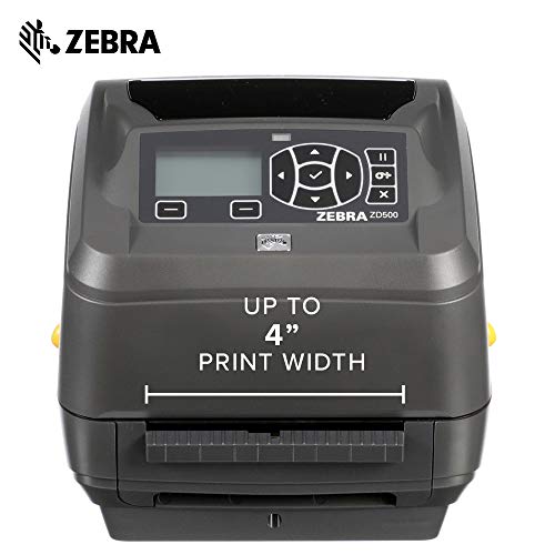 Zebra - ZD500t Thermal Transfer Desktop Printer for Labels and Barcodes - Print Width 4 in - 203 dpi - Interface: Wifi, Bluetooth, Ethernet, Serial, Parallel, USB - ZD50042-T01A00FZ