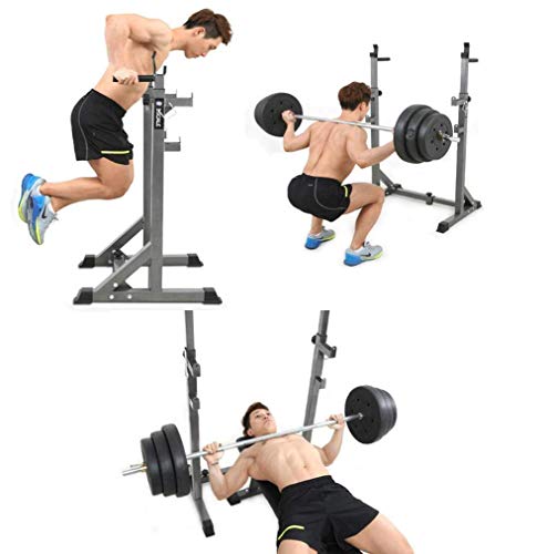 COLOM Squat Rack Stand Barbell Free Press Bench Home Gym Barbell Rack, Adjustable Bench Press Rack, Portable Steel Rack Bench Squat Pole Home Fitness Equipment Exercise Equipment Strength Training