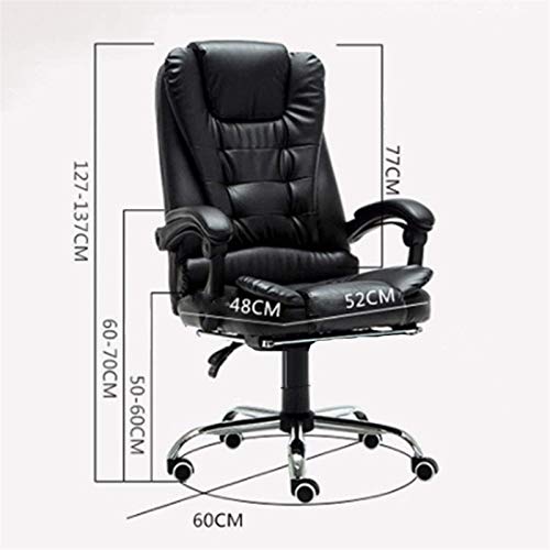 Executive Office Chair - Reclining Staff Conference Chair - Black - 60x60x127cm