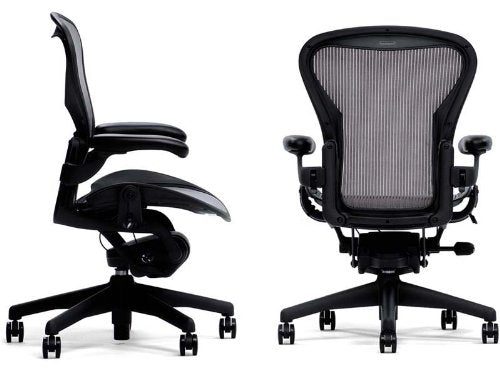 Herman Miller Classic Aeron Task Chair: Standard Tilt - Fixed Vinyl Arms - Standard Carpet Casters