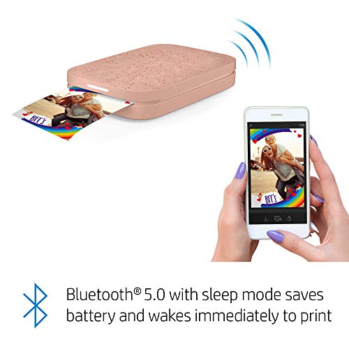 HP Sprocket Portable 2x3" Instant Photo Printer (Blush) Print Pictures on Zink Sticky-Backed Paper from your iOS & Android Device.