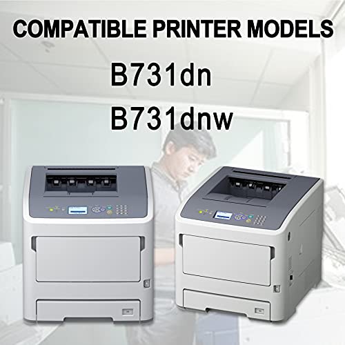 B731 45439001 Toner Cartridge (Black,3 Pack) Replacement for OKI B731dn B731dnw Toner Kit Printer