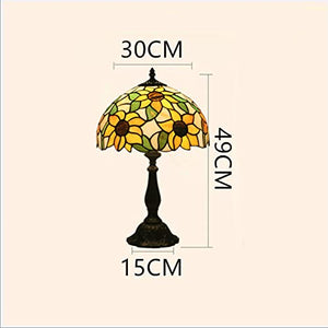 MaGiLL Tiffany Style Desk Lamp, 30cm Sunflower Pattern Elegant Decorative Art Home Desk Lamp