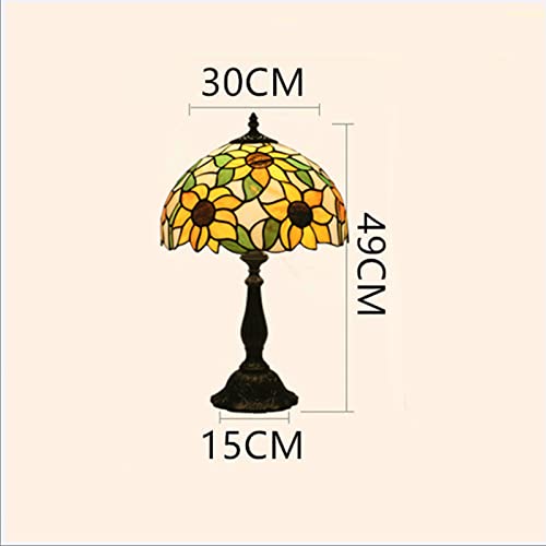 MaGiLL Tiffany Style Desk Lamp, 30cm Sunflower Pattern Elegant Decorative Art Home Desk Lamp
