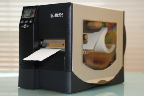Zebra ZM400-2001-0000T Model ZM400 Thermal Transfer Barcode Printer; 203 dpi/8 dots Resolution, 4.09"/104 mm Print Width, USB, Parallel and Serial Interfaces; Includes US Power Cord