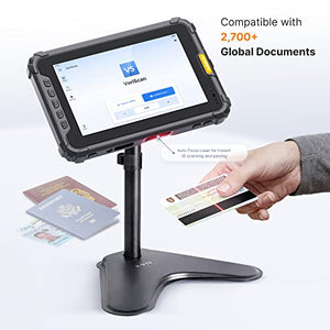 IDWare Visitor Management Bundle with 8" Android ID and Passport Scanner - Falcon with Tabletop Stand