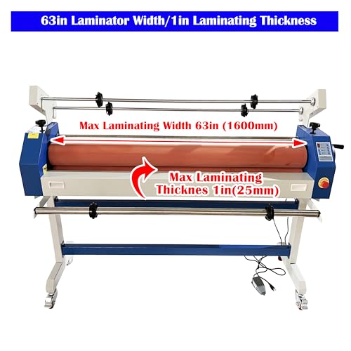 EQCOTWEA 63in Automatic/Manual Cold Laminator 110V Semi Auto Roll Laminating Machine