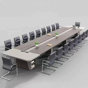 KAGUYASU Contemporary Large Conference Table Set: Office Desk and Chair Combo for Meeting Rooms (D236.22*W59.06*H29.53 inches Table + 22 Chairs)