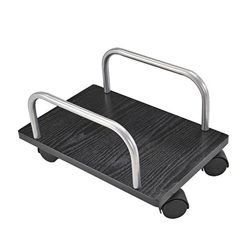 HOMCOM 69" Modern L-Shaped Tempered Glass Office Computer Desk with Elevated Monitor Stand, Rolling CPU Holder, Pull Out Keyboard Tray and Steel Frame, Black