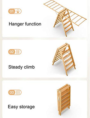 QDY Foldable 6 Step Ladder Stool with Brackets - Indoor Household Hanger