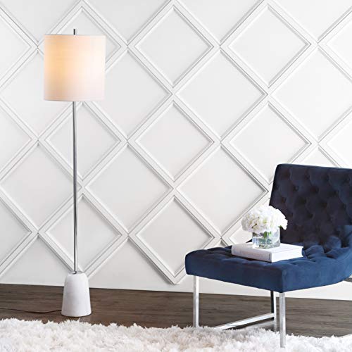 JONATHAN Y JYL2061A Lincoln 62.5" Marble/Metal Floor Lamp, Chrome