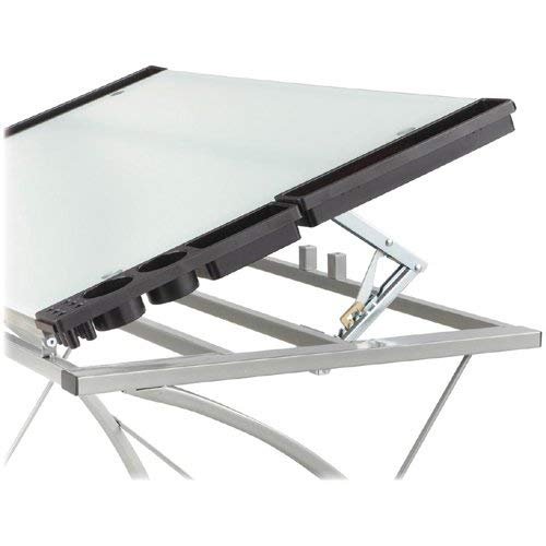 Safco Products 3966TG Xpressions Glass Top Drafting Table, Metallic Gray Frame