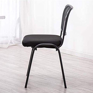 None Heavy Duty Steel Framed Mesh Upholstered Stackable Meeting Chairs - Black