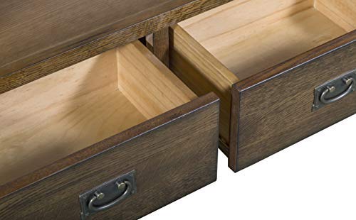 Mission Quarter Sawn Oak Bookcase with 2-Drawers & Open Shelves