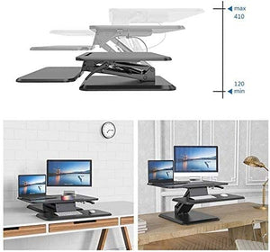 RMENST Height Adjustable Standing Desk Converter - Sit-Stand Computer Workstation for Home & Office