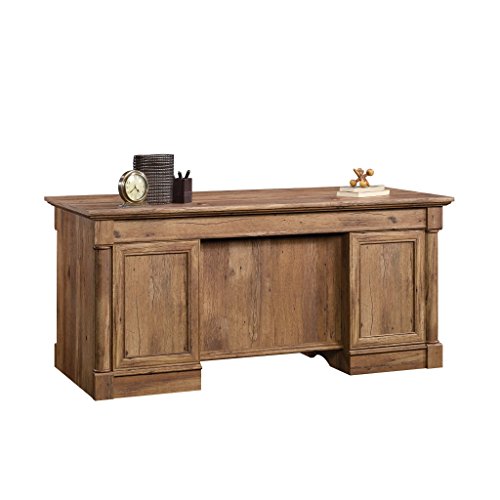 Sauder 420604 Palladia Executive Desk, L: 65.12" x W: 29.53" x H: 29.61", Vintage Oak Finish