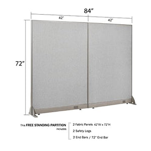 GOF Freestanding Office Partition, Large Fabric Room Divider Panel - 84" W x 72" H