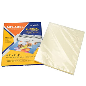MFLABEL Thermal Laminating Pouches, 8.9 x 11.4-Inches, Clear, 5 mil, 2000-Pack