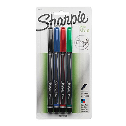 Sharpie Pen Medium Point Pen, 4 Colored Ink Pens (1764002)