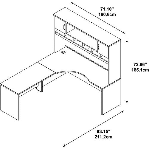 Series C 72W Left Hand Corner L Desk with 72W 2-Door Hutch