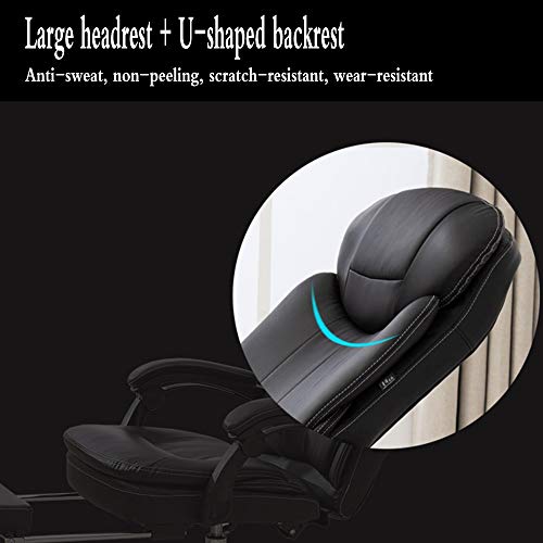 LJFYXZ Racing Gaming Computer Office Chair Home boss Chair 180° Large Angle Reclining Comfortable headrest Double backrest Lift Chair Load-Bearing 250kg Black