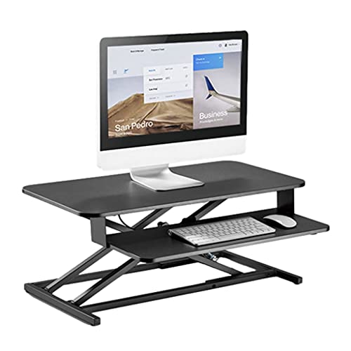 Standing Desk Converter 31.5inch Height Adjustable Sit to Stand Up Desk Riser Home Office Desk Workstation for Dual Monitors Laptop with Keyboard Tray