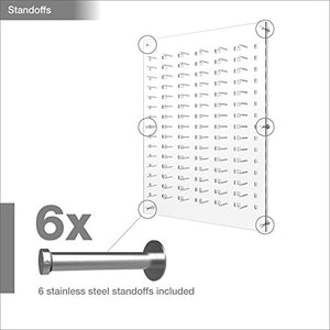 Framedisplays.com Optical Display for 90 Eyewear Frames - Wall Mount Acrylic Sunglass Display Package - Frosted White - 47.5” x 36.5”